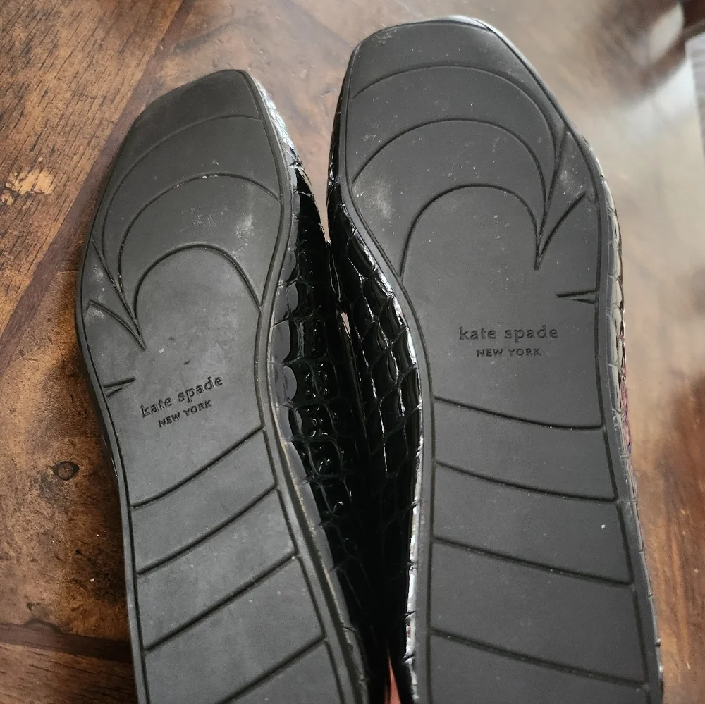 Kate Spade Darien Loafers Croc Embossed Patent Leather Size 8.5